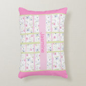 Fijne bloemen monogram accent kussen (Voorkant(Verticaal))