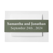 Fijne Bloemen op Olive Green Uitnodiging Uitnodigingen Wikkel (Voorkant Voorbeeld)