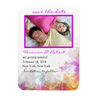 Fijne bloemen romantische save the date magneet