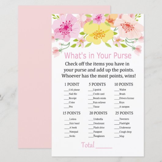 Fijne bloemen Wat zit er in je paardenspel? (Voorkant / Achterkant)