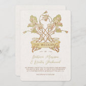 Fijne bloemenbanner bruiloft uitnodiging (Voorkant / Achterkant)