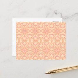 Fijne bloemencaleidoscoop roze gele vorm briefkaart