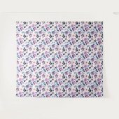 Fijne bloemendesign met marine lavendelbladeren wandkleed (Voorkant (horizontaal))