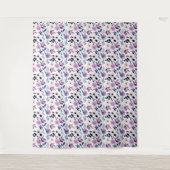 Fijne bloemendesign met marine lavendelbladeren wandkleed (Voorkant)