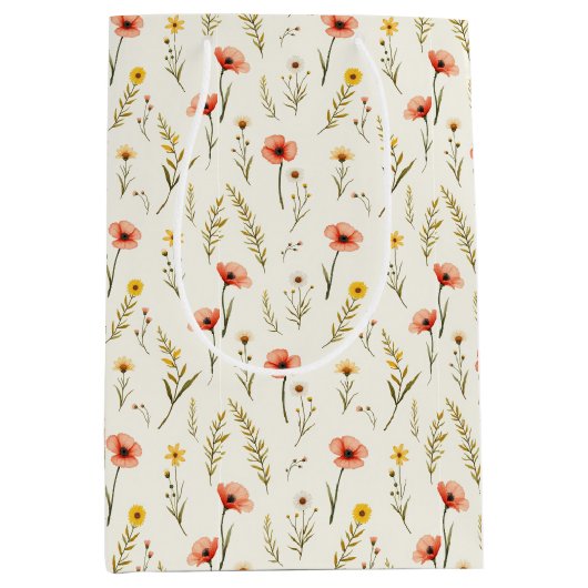 Fijne bloemengeschenkzak medium cadeauzakje (Voorkant)