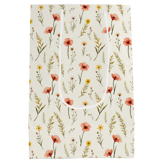 Fijne bloemengeschenkzak medium cadeauzakje (Achterkant)