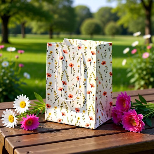 Fijne bloemengeschenkzak medium cadeauzakje