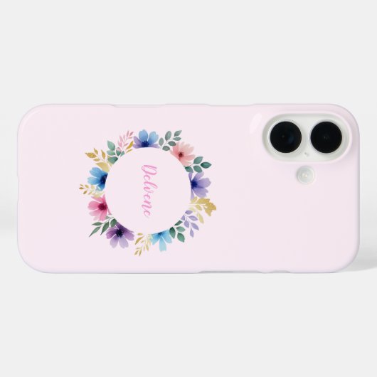 Fijne bloemenkrans Case-Mate iPhone case (Achterkant (horizontaal))