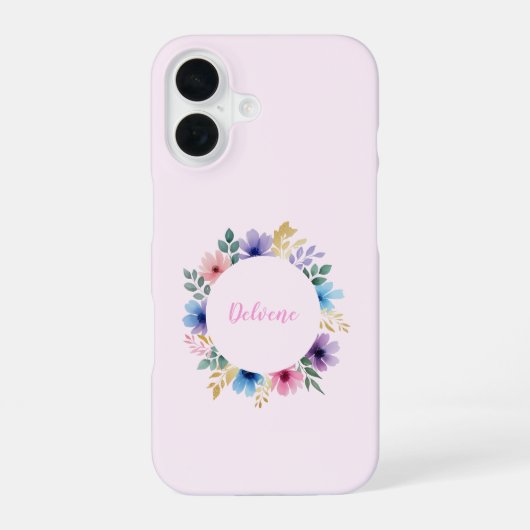 Fijne bloemenkrans iPhone 16 hoesje (Achterkant)