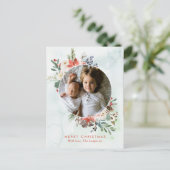 Fijne bloemenkrans Kerstkaart ansichtkaart Feestdagenkaart (Staand voorkant)