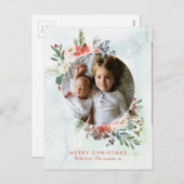 Fijne bloemenkrans Kerstkaart ansichtkaart Feestdagenkaart (Voorkant / Achterkant)