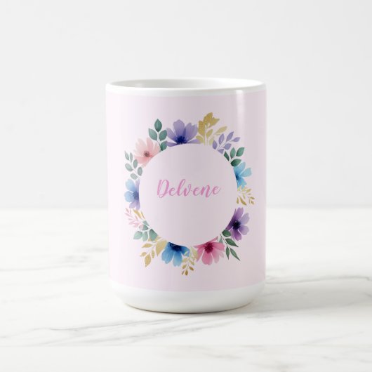 Fijne bloemenkrans koffiemok (Center)