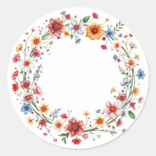 Fijne bloemenkrans Stickers (Voorkant)