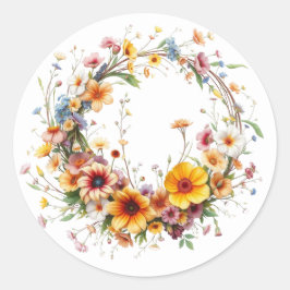 Fijne bloemenkrans Stickers