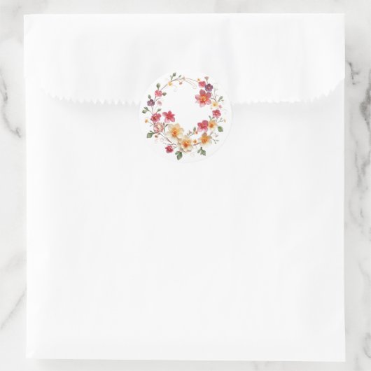 Fijne bloemenkrans Stickers (Tas)