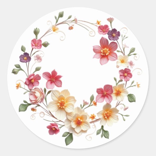 Fijne bloemenkrans Stickers (Voorkant)