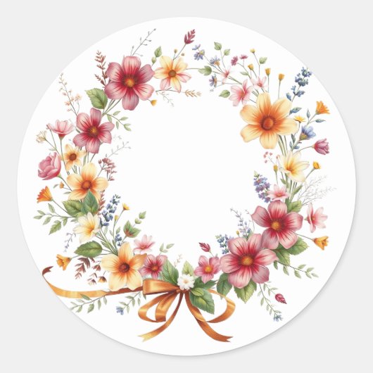 Fijne bloemenkrans Stickers (Voorkant)