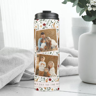 Fijne bloemenschrift stijl Moederdag Thermosbeker