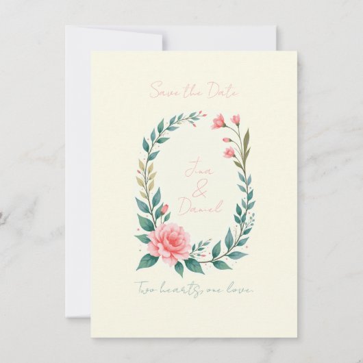 Fijne bloemenslinger uitnodiging (Achterkant)