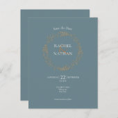 Fijne bloemenslingers | Bewaar de datum Aankondigingskaart (Voorkant / Achterkant)