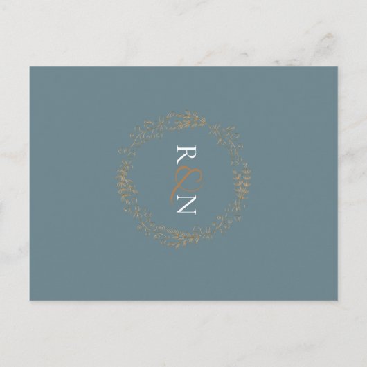 Fijne bloemenslingers | Bewaar de datum Aankondigingskaart (Achterkant)