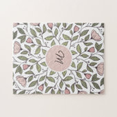 Fijne bloemige aangepaste monogram legpuzzel (Horizontaal)