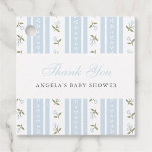 Fijne bloemige baby shower bedank kaartje bedankjes labels