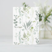 Fijne bloemige custom invite kaart (Staand voorkant)