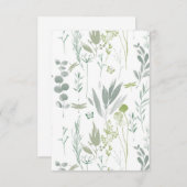 Fijne bloemige custom invite kaart (Voorkant / Achterkant)