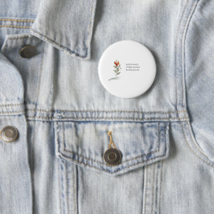 Fijne bloemige offerteknop ronde button 5,7 cm