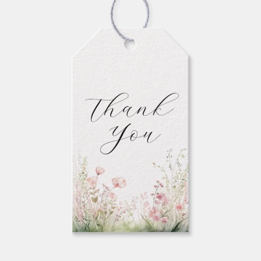 Fijne Bloemige Trouw Dankjewel Cadeaulabel (Voorkant)