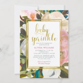 Fijne bloemige Waterverf | Baby-strooi Kaart (Voorkant)