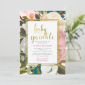 Fijne bloemige Waterverf | Baby-strooi Kaart (Staand voorkant)