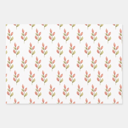 Fijne bloemknoppen inpakpapier vel (Voorkant 2)