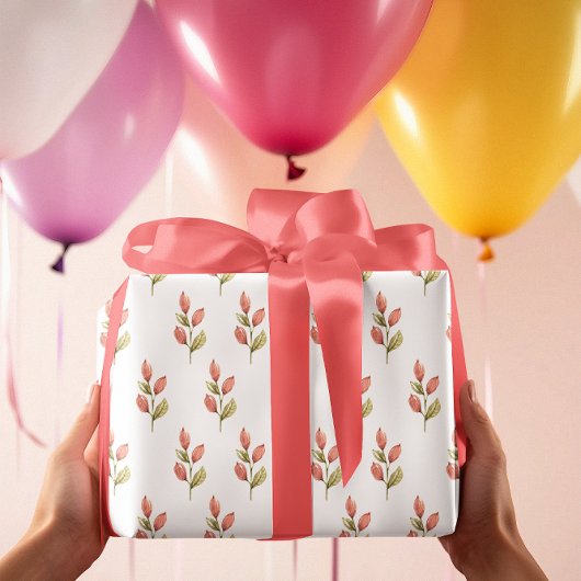 Fijne bloemknoppen inpakpapier vel