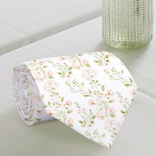 Fijne bloemmotieven stropdas