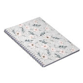 Fijne bloempatroon.  notitieboek (Rechterzijde)