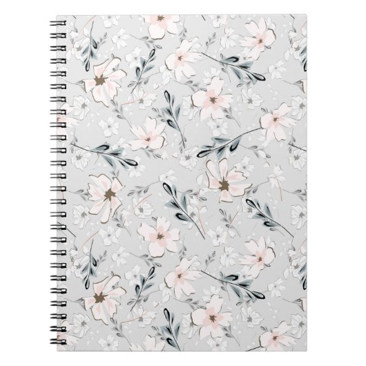 Fijne bloempatroon.  notitieboek (Voorkant)