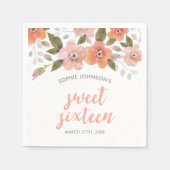 Fijne bloemperzik zoet zestien servetten (Voorkant)