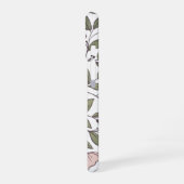 Fijne bloemrijke aangepaste monogram iPhone 16 hoesje (Linkerkant)