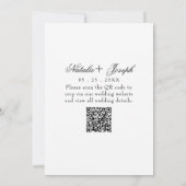Fijne Bloemrijke Zwarte Witte Botanische QR Code T Kaart (Achterkant)