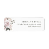 Fijne Blush Pink Floral |  WATERVERF Etiket (Voorkant)