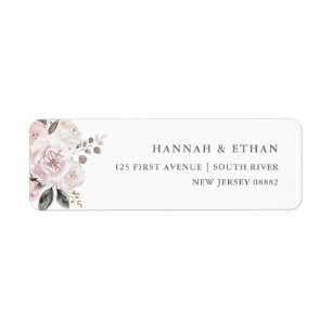 Fijne Blush Pink Floral    WATERVERF Etiket