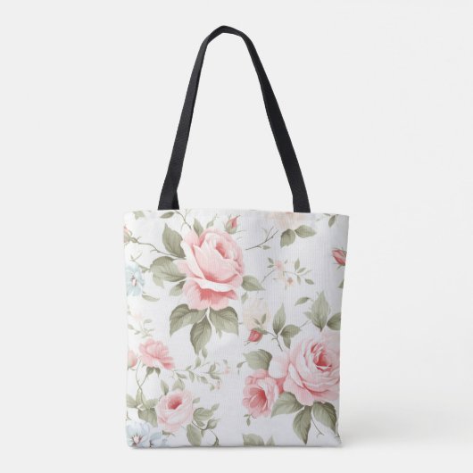 Fijne Blush Pink Rose All - over - print Tote Bag (Achterkant)