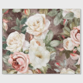 Fijne  Blush roze en witte rozen Cadeaupapier (Vlak)