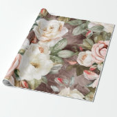 Fijne  Blush roze en witte rozen Cadeaupapier (Uitgerold)