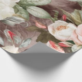 Fijne  Blush roze en witte rozen Cadeaupapier (Hoek)