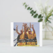 Fijne boeddhistische monniken op een roller onderz briefkaart (Staand voorkant)