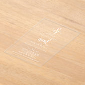Fijne Boho Monogram Acryl Trouwuitnodiging Uitnodigingen (Laagn)