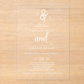 Fijne Boho Monogram Acryl Trouwuitnodiging Uitnodigingen (Voorkant)